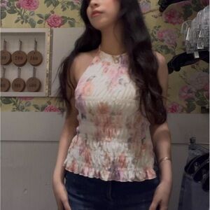 Floral Halter Neck Top